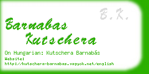 barnabas kutschera business card